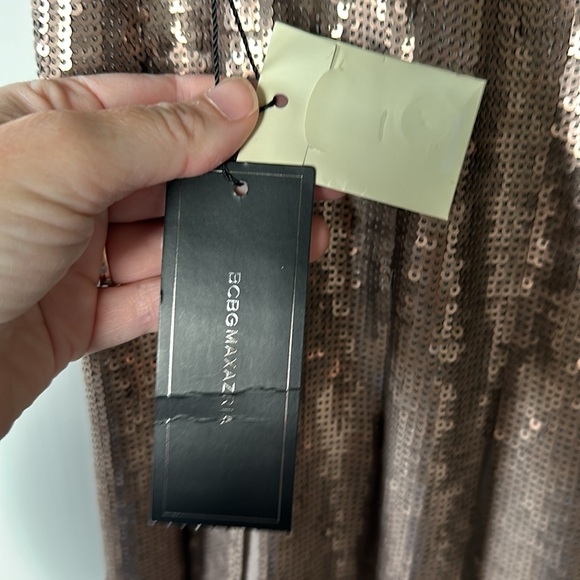 NWT BCBGMAXAZRIA Edna Pleated Sequined skirt in pumice wash - Picture 8 of 16